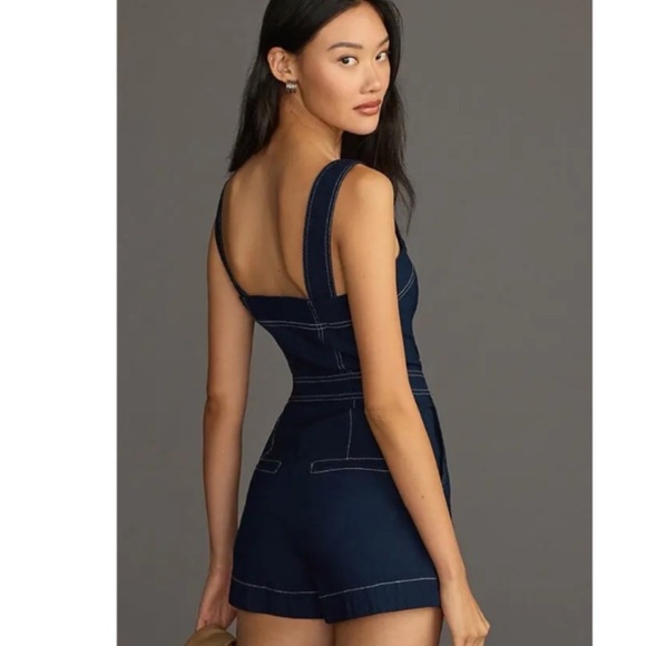 Maeve by Anthropologie The Portside Button-Front Romper size 2 - Picture 2 of 7